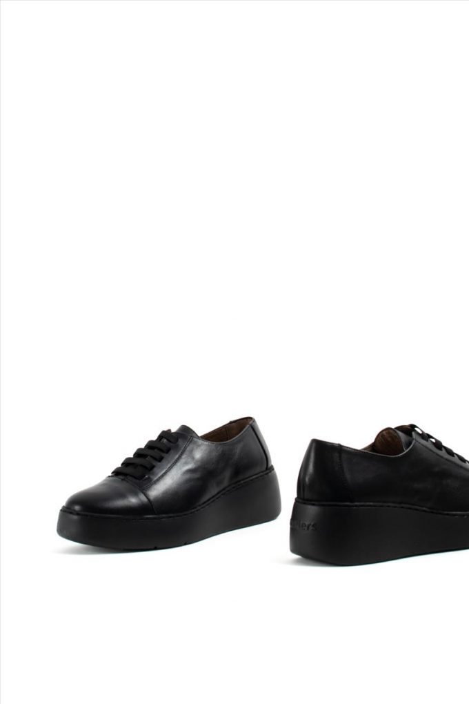 Γυναικεία Δερμάτινα Casual Shoes WONDERS A-8338 BLACK