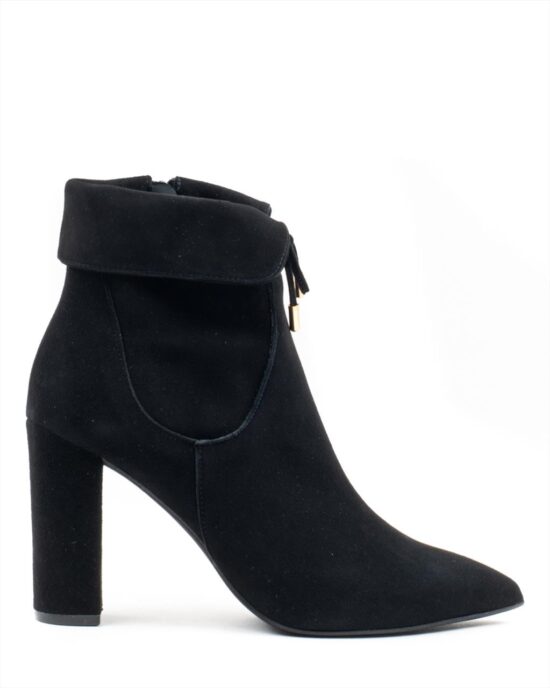 Suede Ankle Boots MOURTZI 85/85419 ΜΑΥΡΟ
